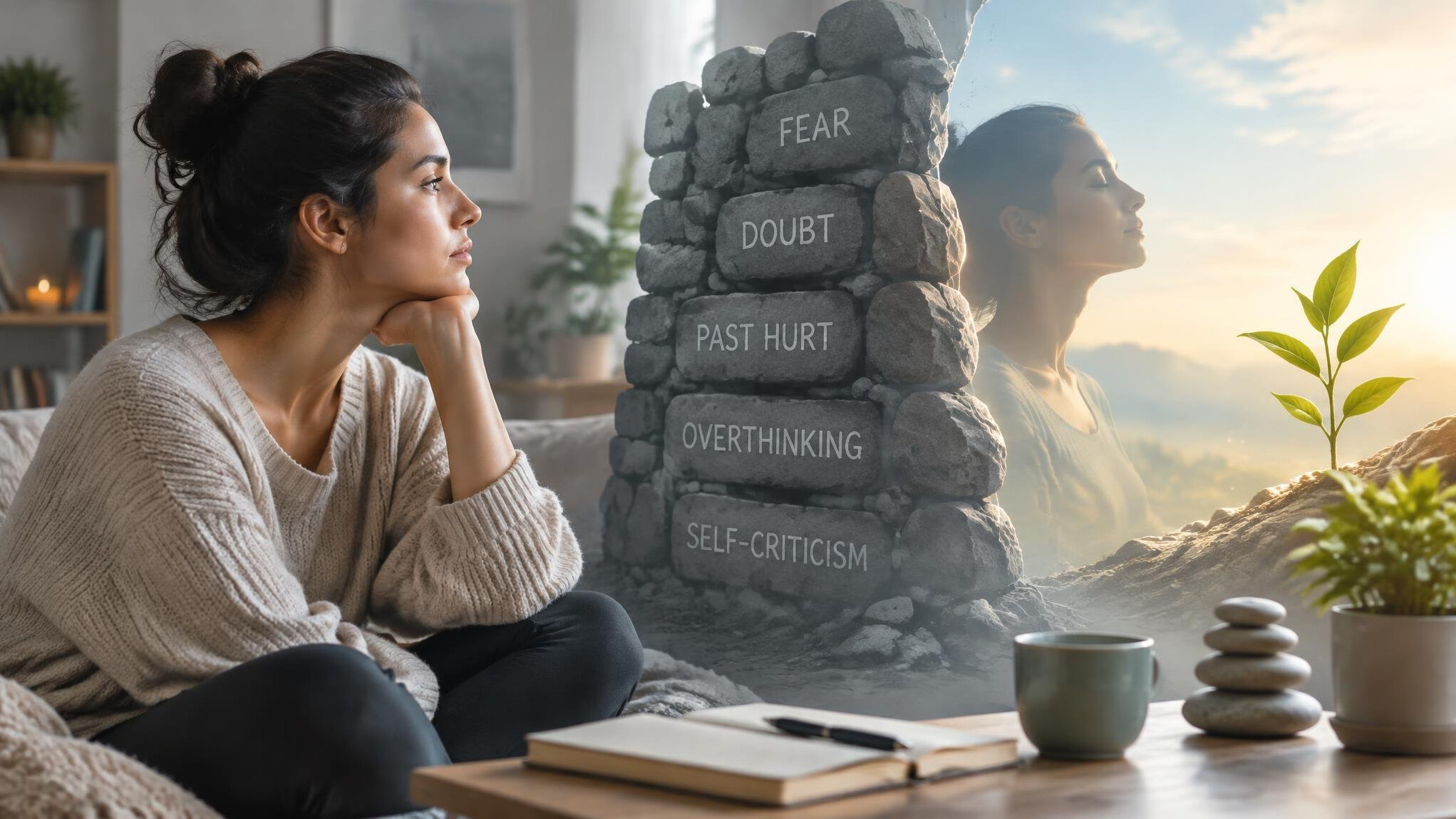 person reflecting on emotions